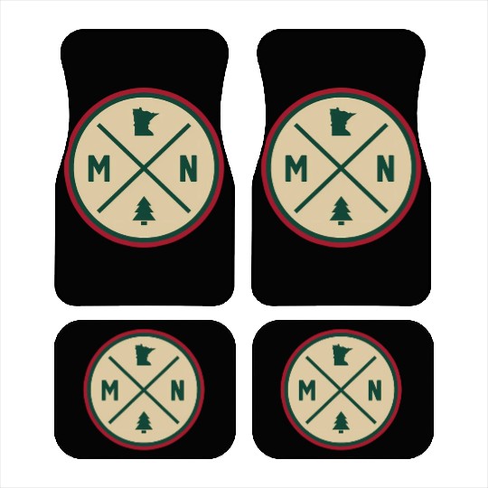 Minnesota Mn Circle Patch Red And Green Car Mats