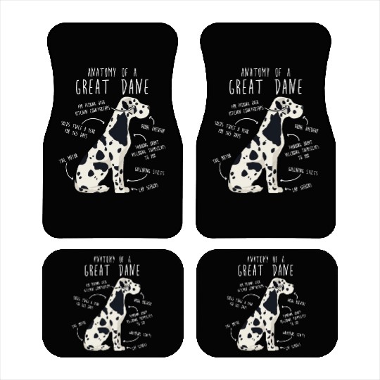 Harlequin Great Dane Dog Anatomy Car Mats