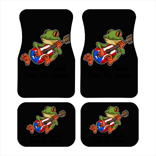 Frog With Guitar Country Toads Take Me Home Car Mats