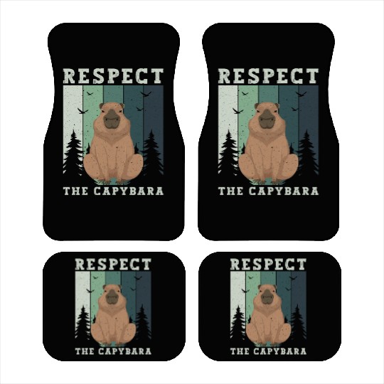 Retro Respect The Capybara Capybara Lover Meme Car Mats