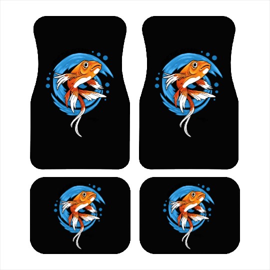 Save The Ocean Orange Fish Blue Waves Environment Car Mats