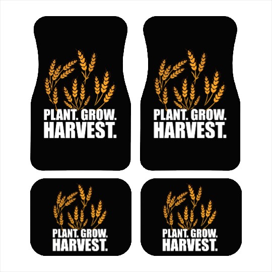Wheat Farmer Plant Grow Harvest W Car Mats