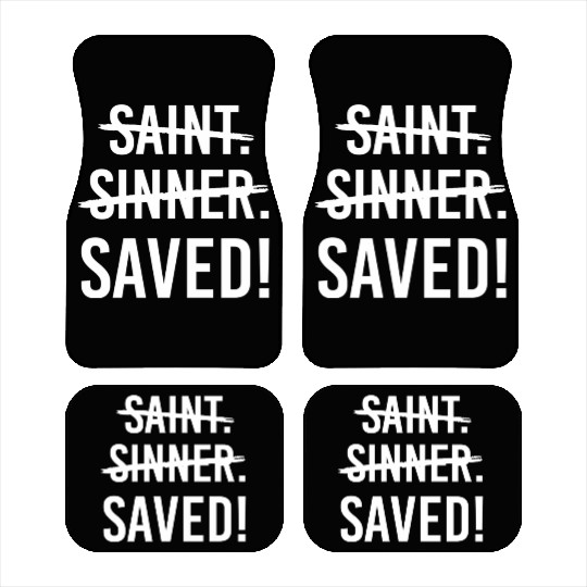 Saint Cross Sinner Saved Jesus Christian Catholic Car Mats
