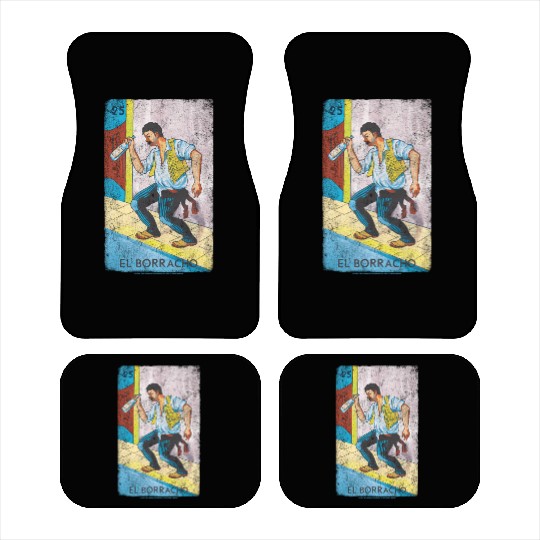 Loteria El Borracho Colorful Tarot Card Car Mats