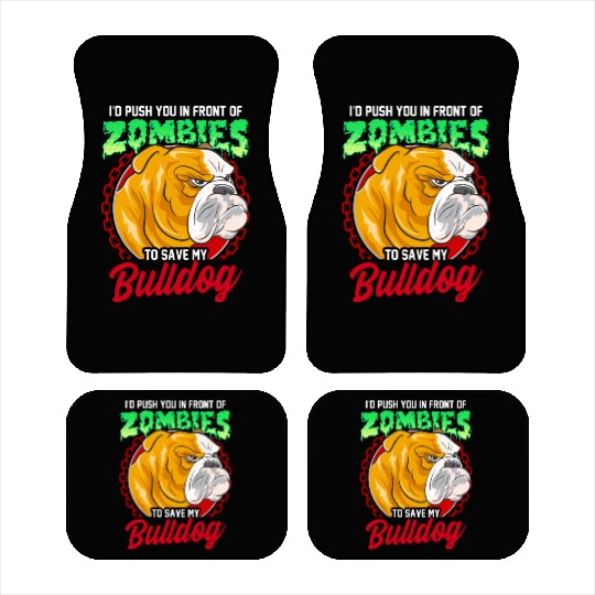 Save My Bulldog Dog From Zombies Car Mats