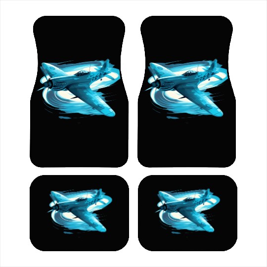 Spitfire Airplane Vintage Pilot Aviator Military Car Mats