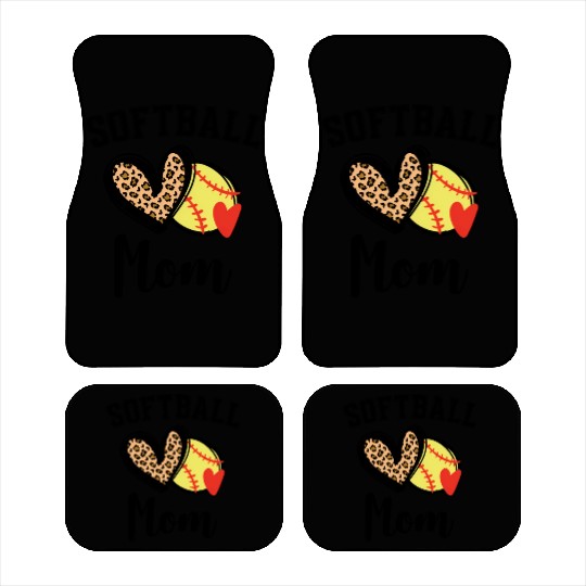 Softball Mom Leopard He Car Mats