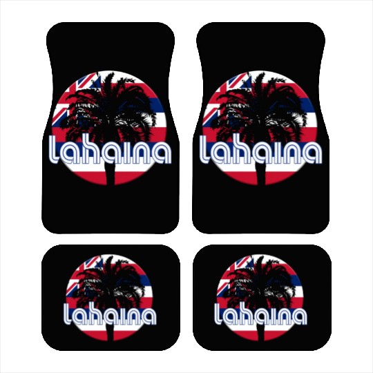 Lahaina Maui Hawaii Hawaiian Flag Native Palm Tree Car Mats