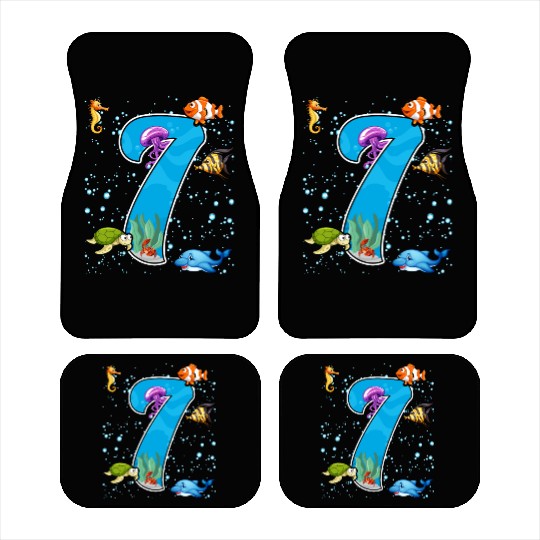 7th birthday Aquarium Fish lover 7 Year Old Sea Car Mats