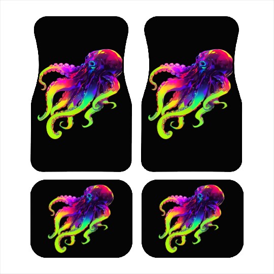 Neon Octopus Car Mats