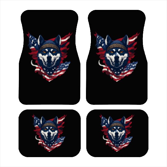 Cute American Pride 4th of July Dog Flag Car Mats