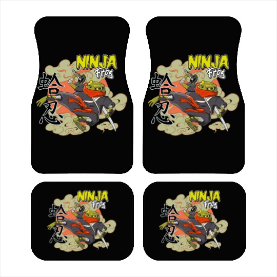 Japanese frog in ninja costume with a ninja sword Car Mats