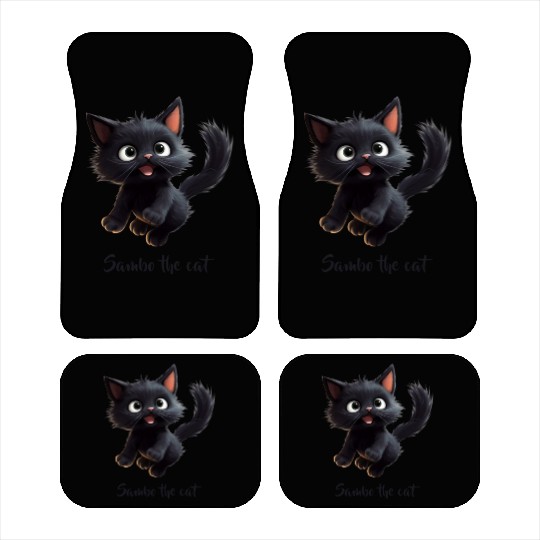 Black Sambo Cat Car Mats