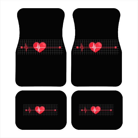 Funny Heart Beats Nurse Medical Design Car Mats