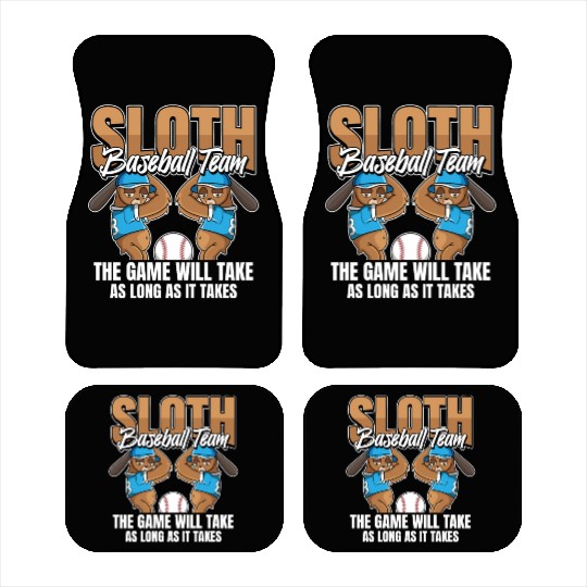 Sloth Team Sloth Baseball Car Mats
