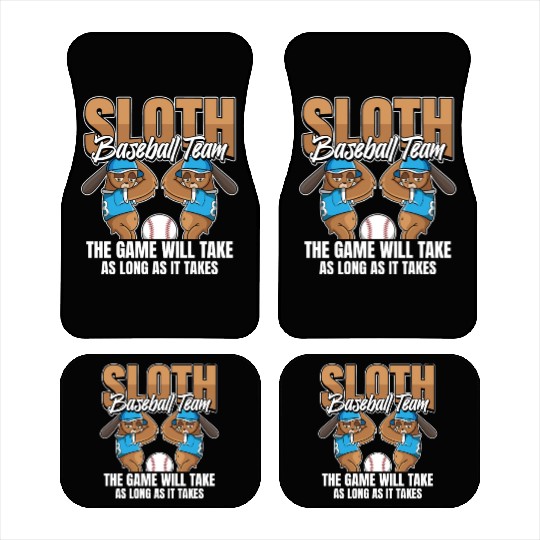 Sloth Team Sloth Baseball Car Mats