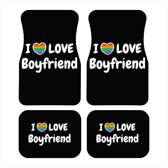 I Love My Gay Boyfriend LGBT hippie Car Mats