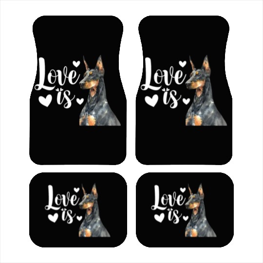 Love Is Doberman Pinscher Car Mats