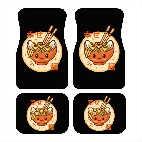 Kawaii Ramen Noodle Bowl Orange Car Mats