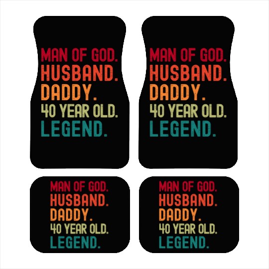 Man of God Husband Dad Funny 40th Birthday Car Mats