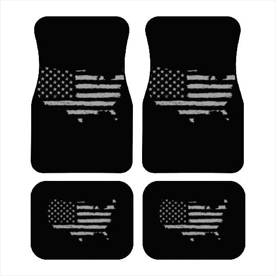HAND PAINTED US FLAG Car Mats