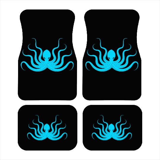 Menace Octopus Neon Blue Car Mats