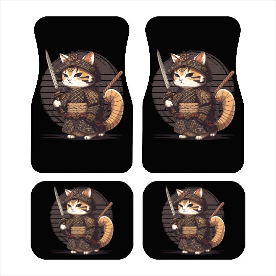 Samurai Cat Warrior Japanese Ninja Cat Kawaii Car Mats