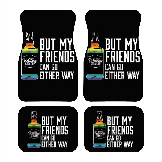 Proud Ally LGBT I Like My Bourbon Straight LGBTQ Car Mats