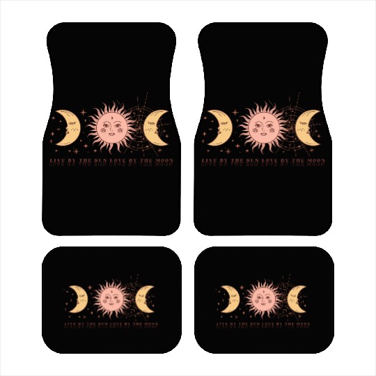 Boho Celestial Sun And Moon Car Mats