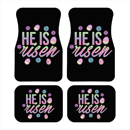 He Is Risen Easter Christian Message Easter Eggs Car Mats