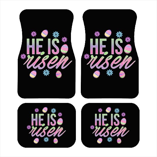 He Is Risen Easter Christian Message Easter Eggs Car Mats