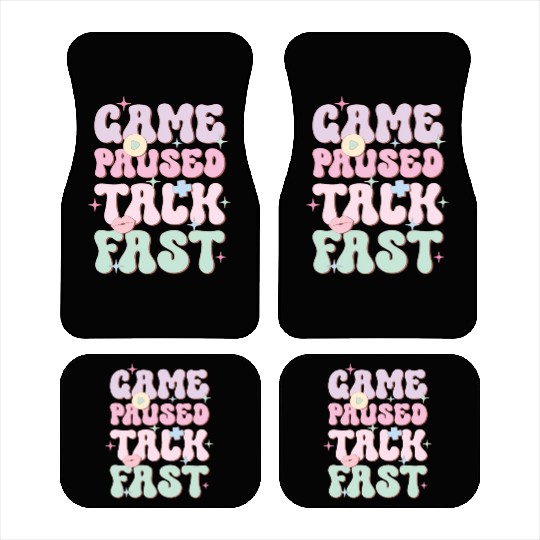 Game Paused Talk Fast, Happy Game Day Car Mats