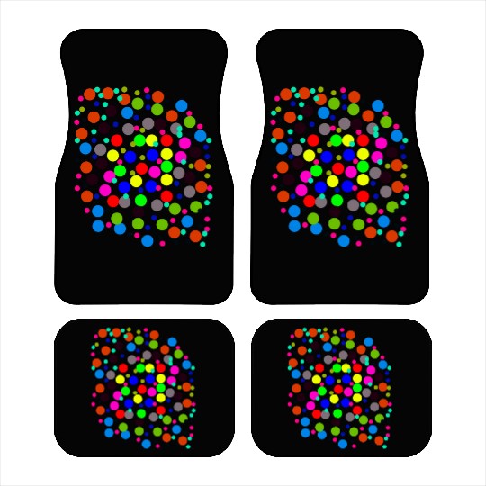 Multi-colored circle pattern Car Mats, Travel