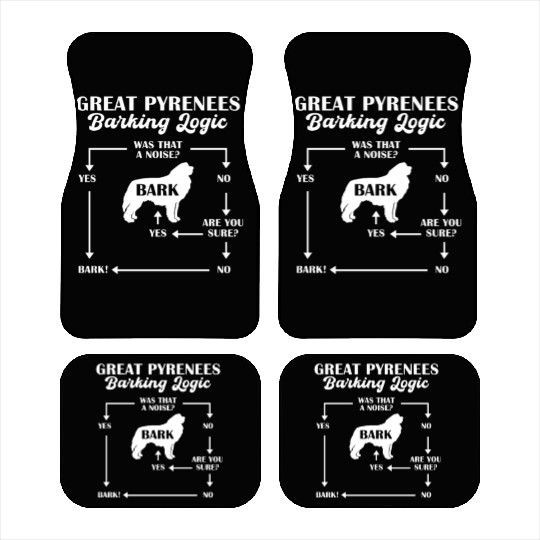 Great Pyrenees Barking Logic Car Mats