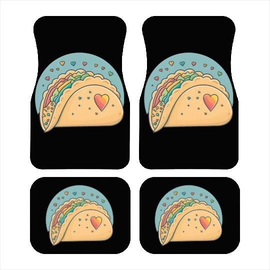 Taco-Lover I Love Tacos Heart Spicy Foodie Car Mats
