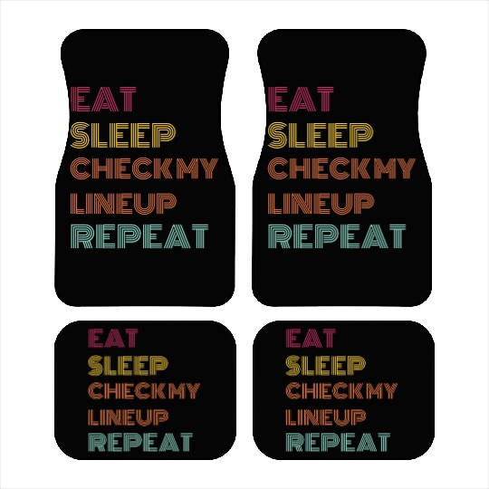 Eat Sleep Check Line Up Repeat Fantasy Football Car Mats