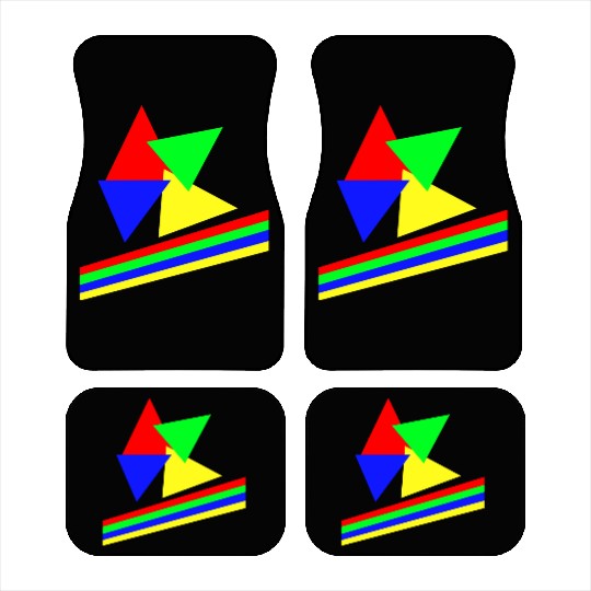 Red Blue Green Yellow Triangles And Lines cool Car Mats