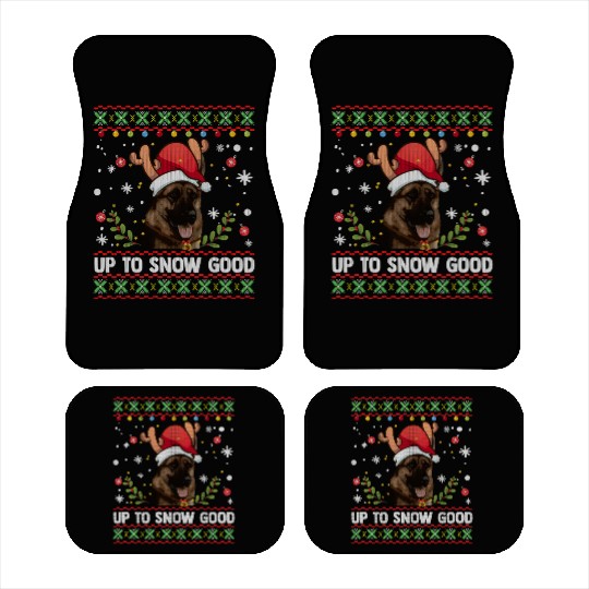 German Shepherd Dog Reindeer Ugly Car Mats