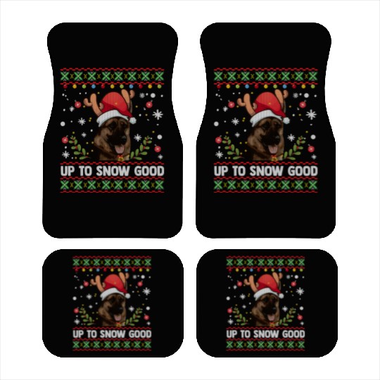 German Shepherd Dog Reindeer Ugly Car Mats