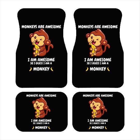 Cute monkey with a banana Car Mats