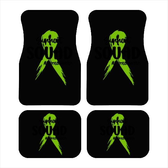 Support Squad Mental Health Awareness Lime Green Car Mats