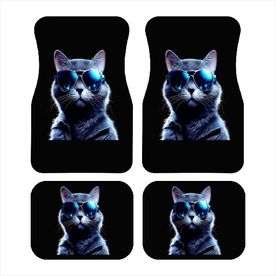 Cat With Sunglasses Cute Cat Mom Meow Paws Kitty Car Mats