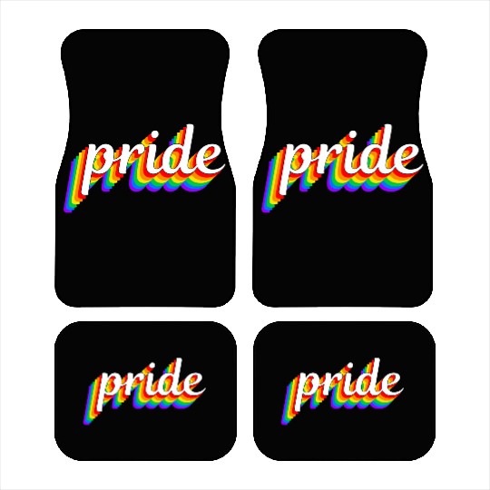 Happy Pride Rainbow Multi Color Gay Lesbian Lgbtq Car Mats
