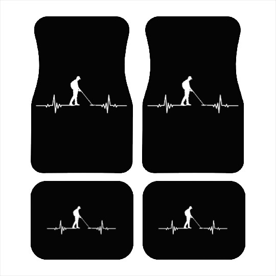 Metal Detector Love Metal Detecting Heartbeat Card Car Mats