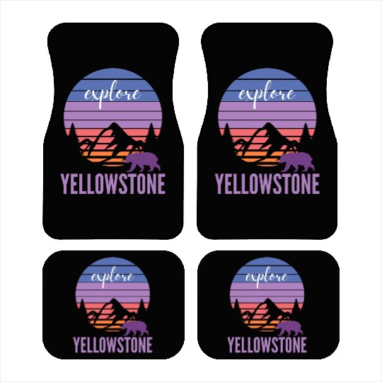 Cute Pink and Purple YStone Mountain Sunset Car Mats