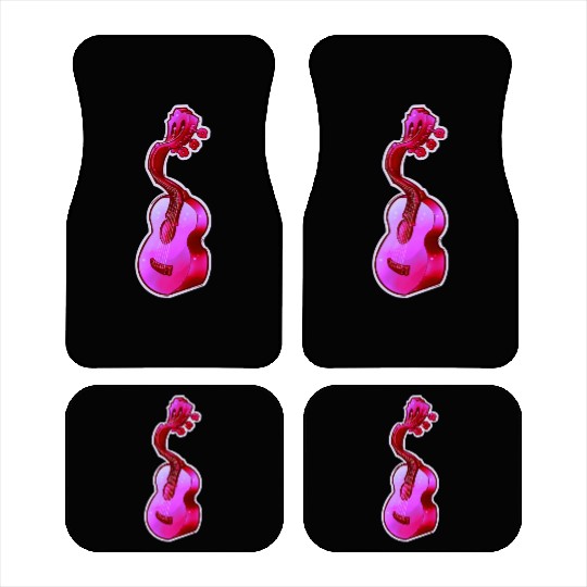 Psychedelic Pink Acoustic Guitar Car Mats