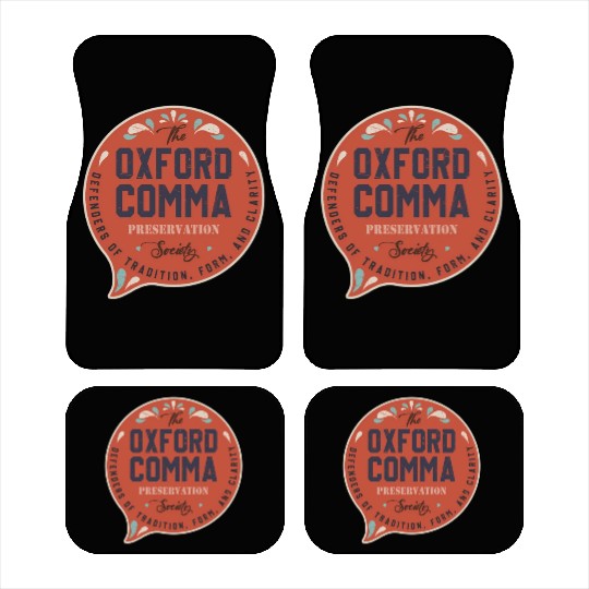 The Oxford Comma Preservation Society Team Oxford Car Mats