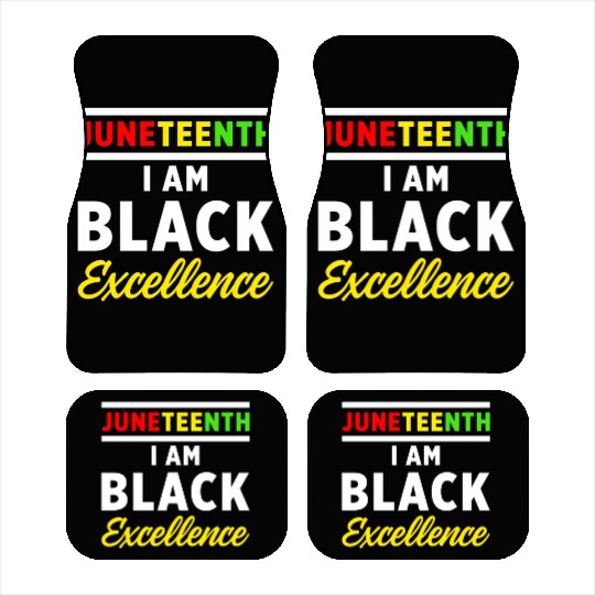 Juneteenth Excellence Black African American Flag Car Mats
