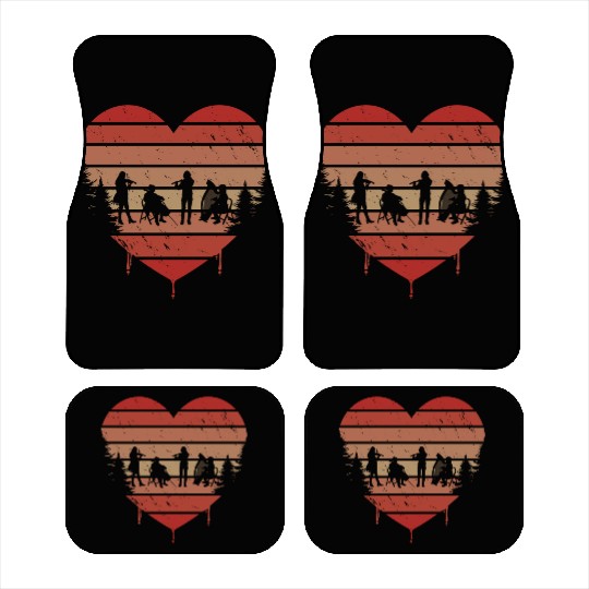 Cute Red Vintage Heart Orchestra Valentine Day Car Mats