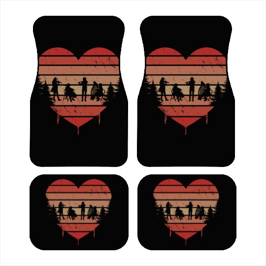Cute Red Vintage Heart Orchestra Valentine Day Car Mats